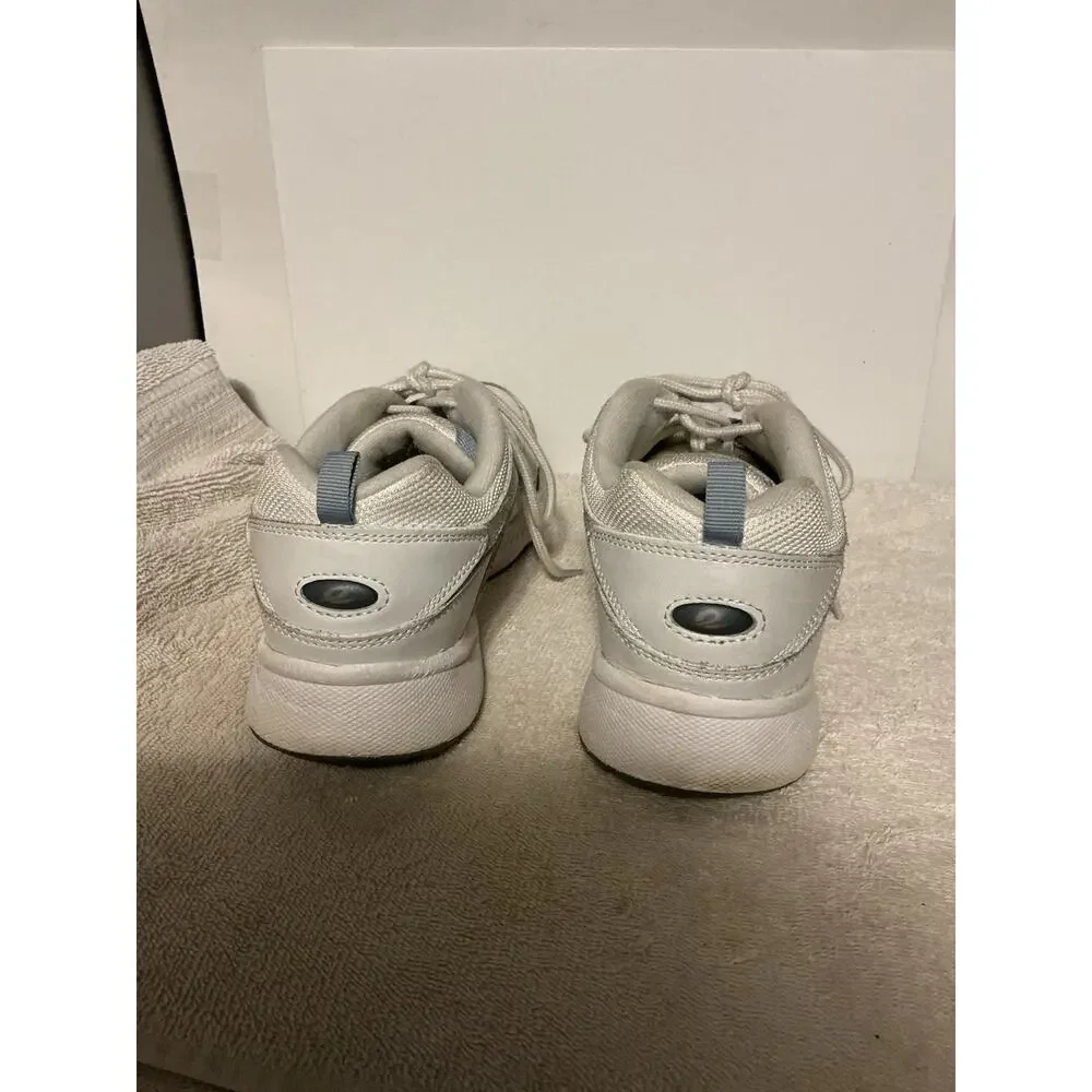 Easy Spirit Rome Women’s Walking Shoes White Blue Leather Lace Up Sneakers SZ 10